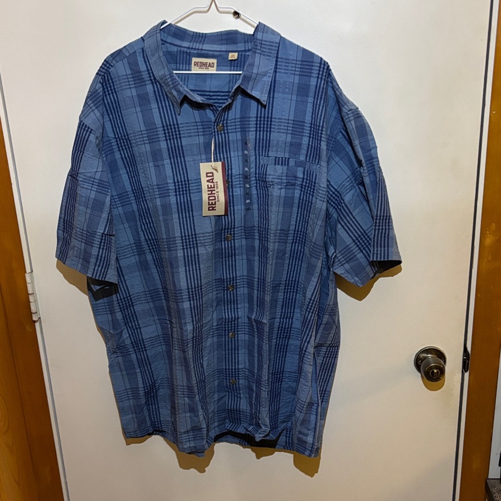 RedHead Casual Blue Checkered Shirt - Picture 1 of 6